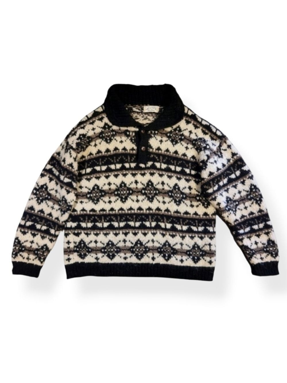 Vintage Knitted Fair Isle Sweater Size  Medium